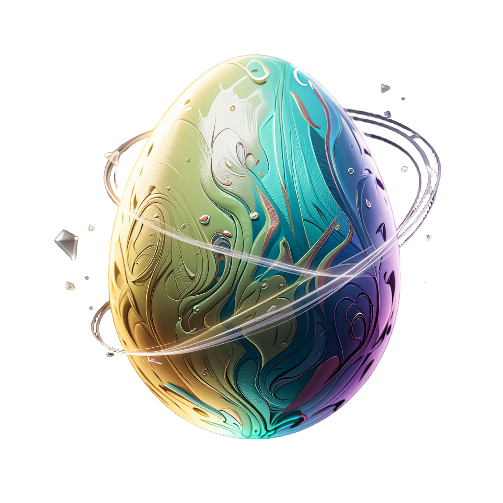 glass_holographic egg