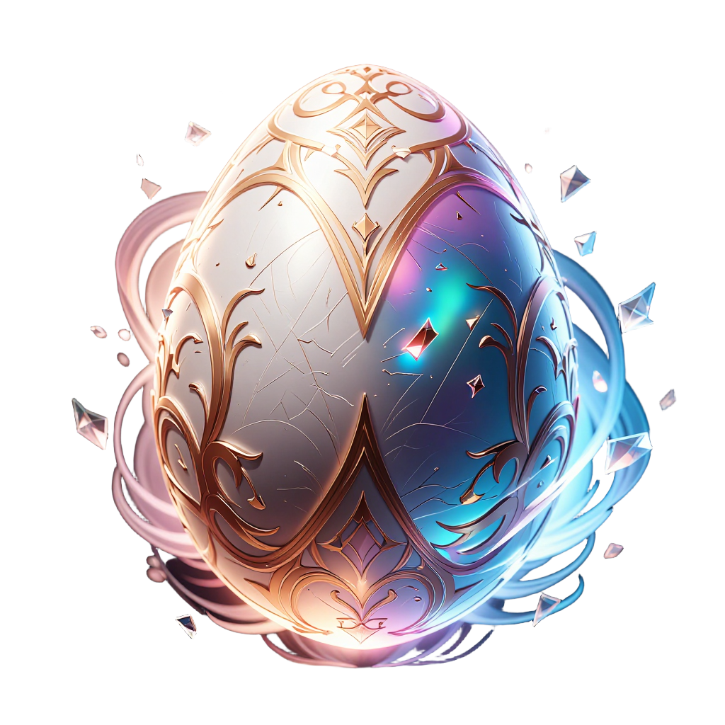 glass_holographic egg