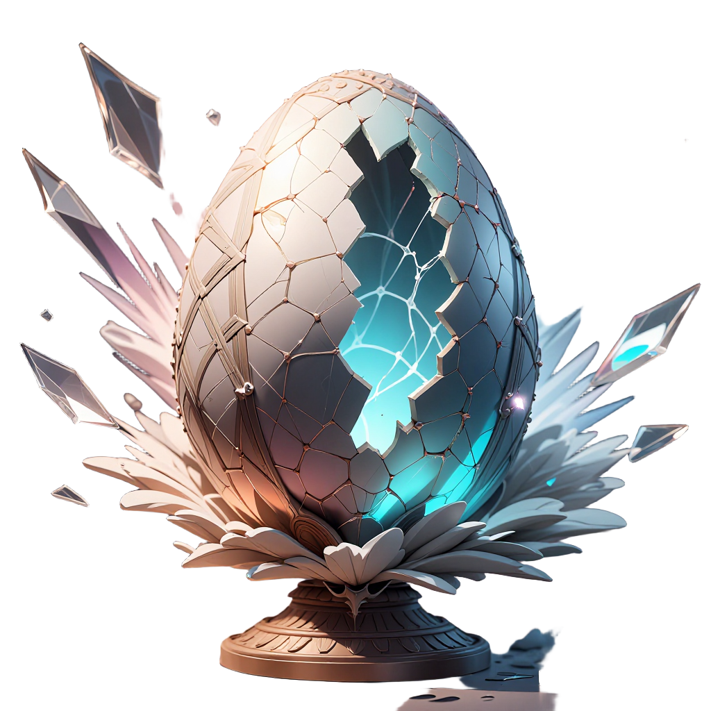 glass_holographic egg