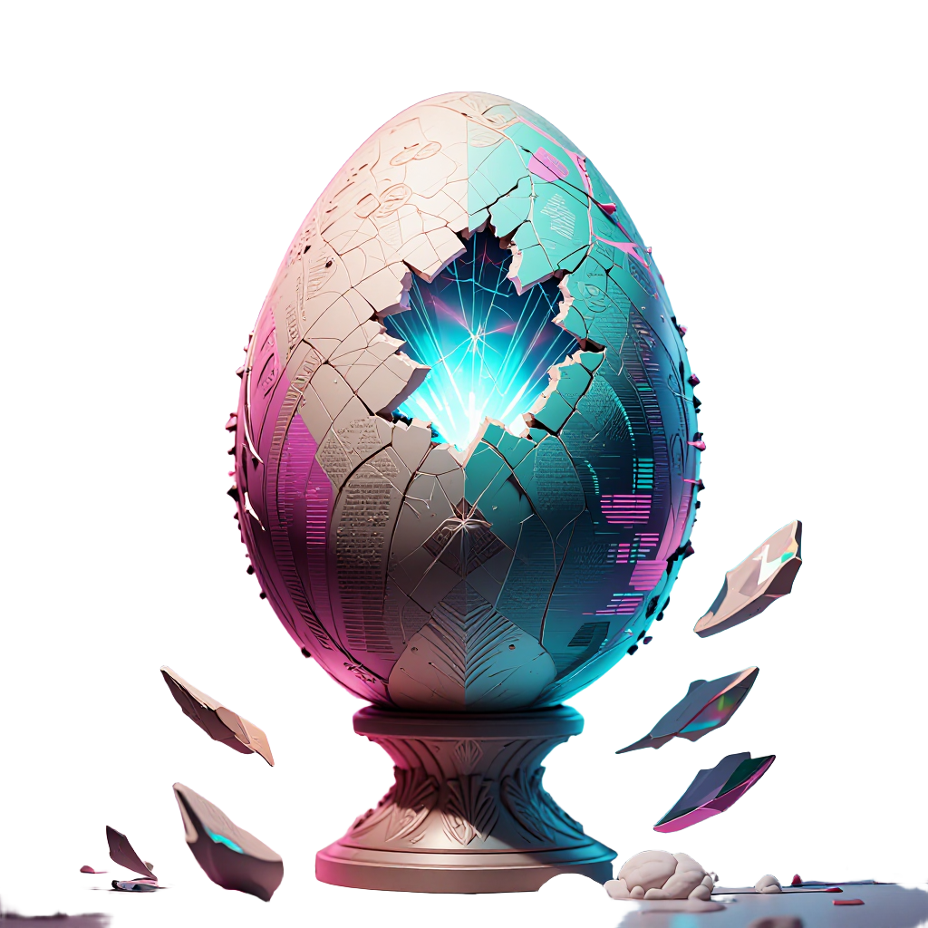 glitch_holographic egg