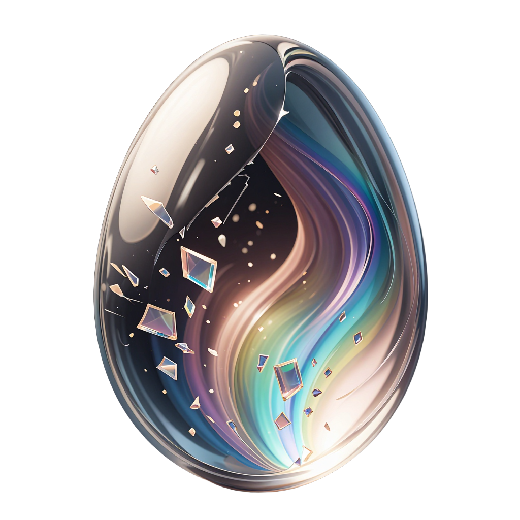 glass_holographic egg