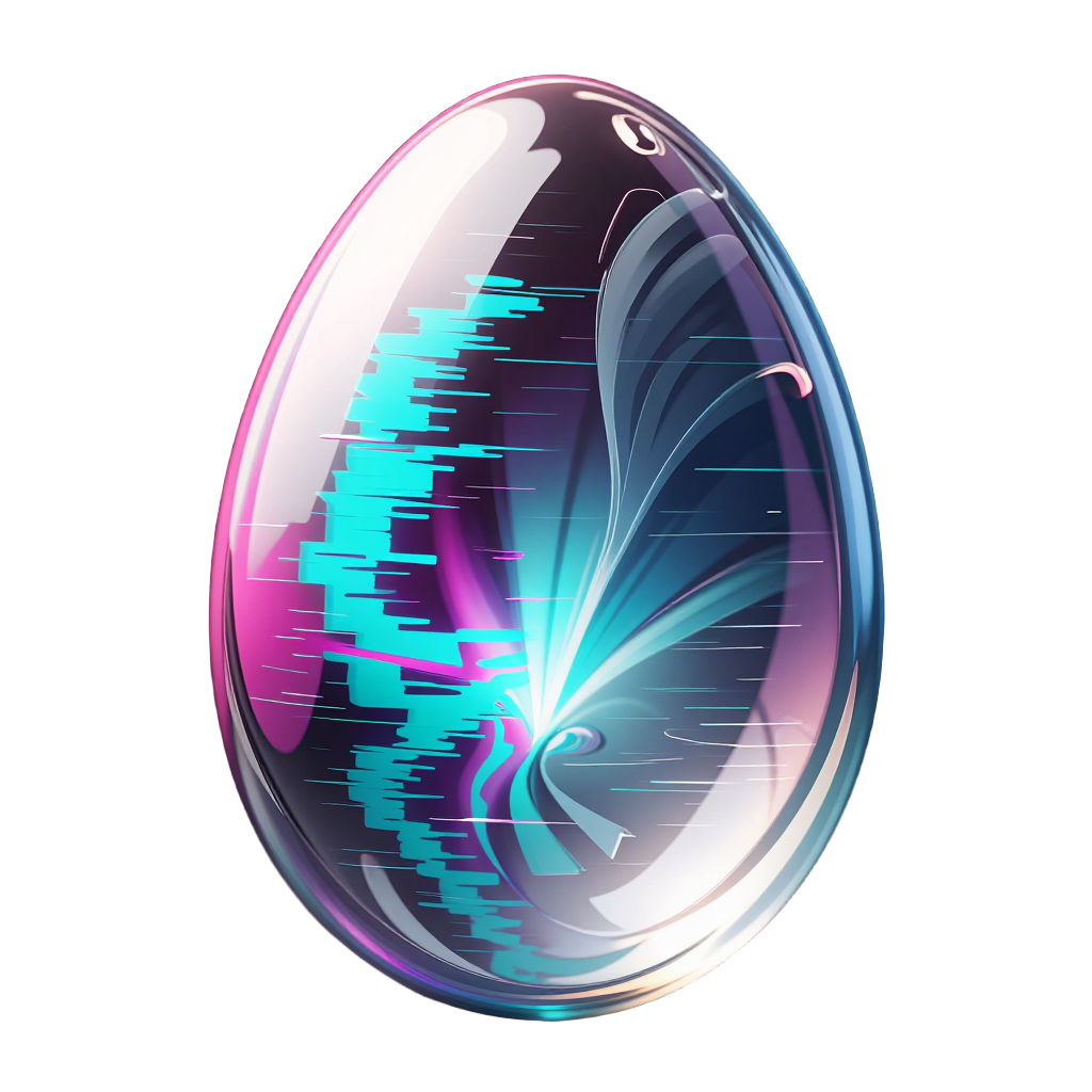 glitch_holographic egg