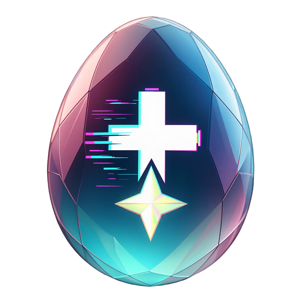 glitch_holographic egg