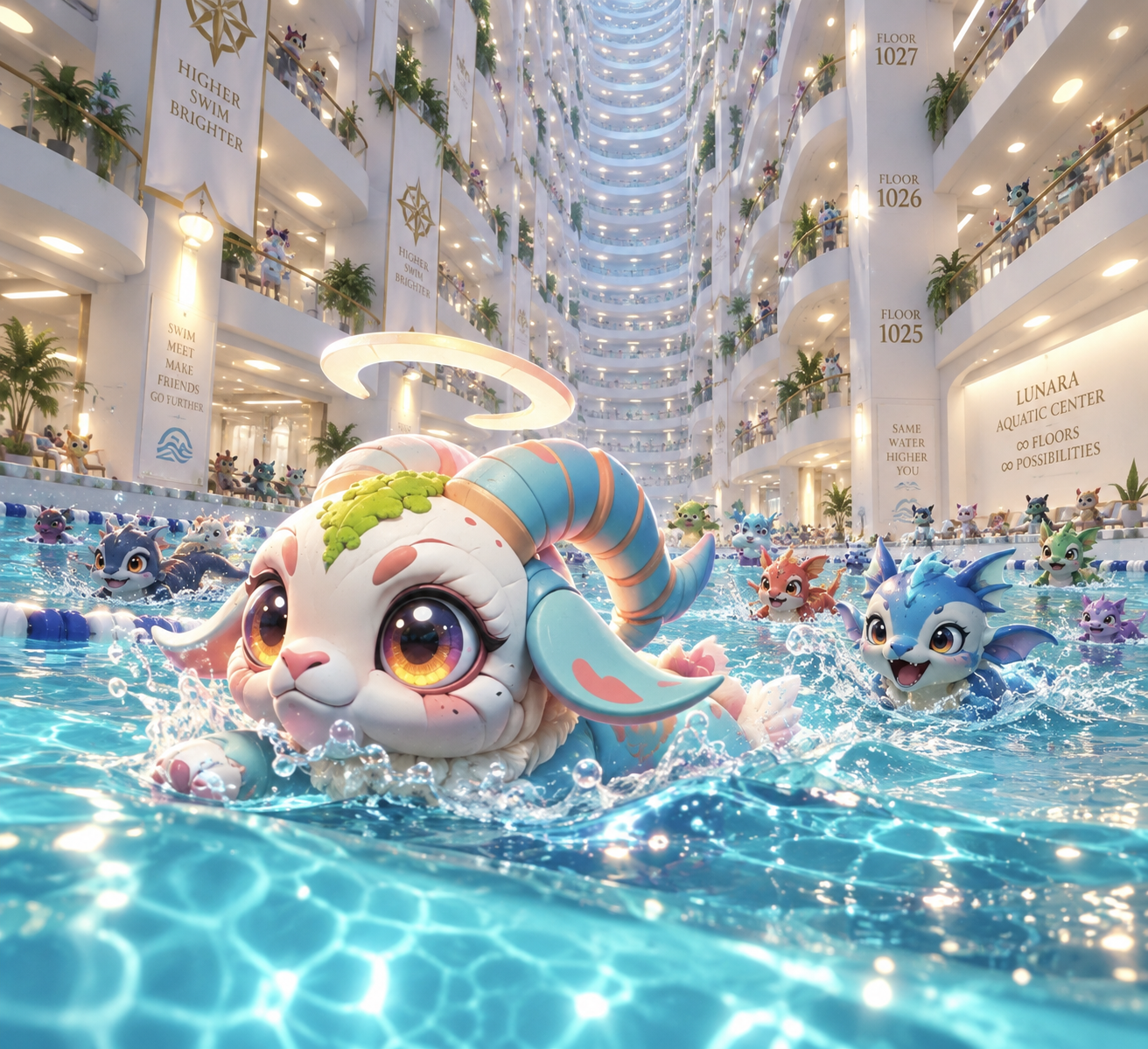 Swimming at the pool